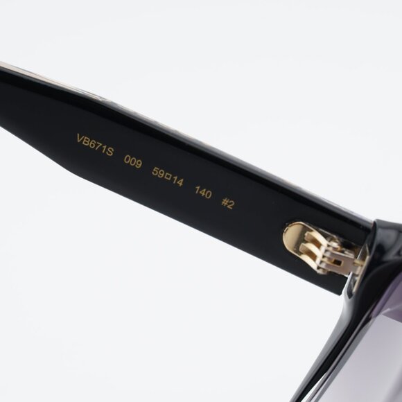 Victoria Beckham VB671S 009 Sunglasses Black Crystal Square Frame, Grey Lenses main image 4